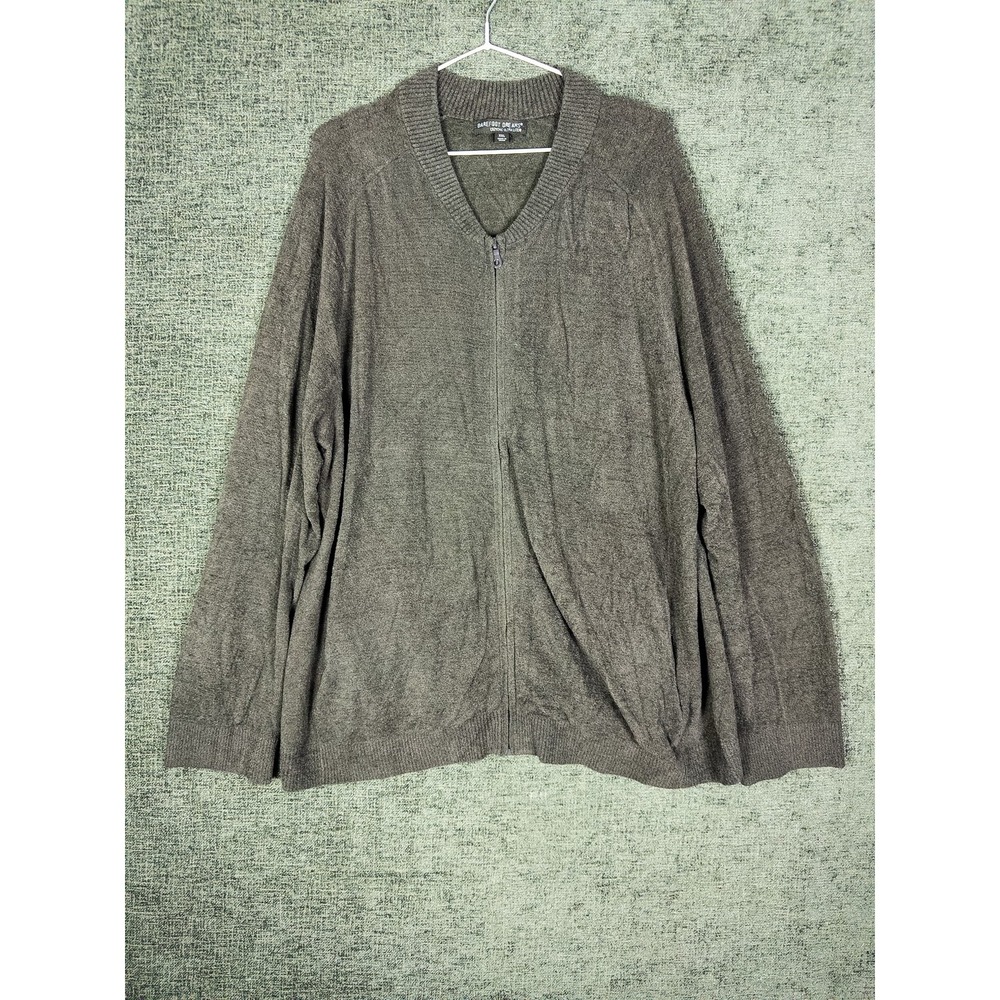 Barefoot Dreams Cozychic Ultra‎ Lite Zip Cardigan Sweater Mens XXL Gray Nylon